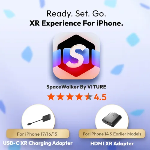 Miniatura 4 de VITURE Adaptador HDMI XR para iPhone 14 y modelos anteriores, habilitando videos multipantalla/3DoF/VR mejorados, 2.8 horas de duración