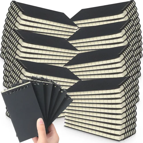 Miniatura 29 de Tenceur 100 piezas de cuadernos de bolsillo pequeños a granel, 3 x 5 pulgadas, cuadernos de notas en espiral mini con tapa superior, cuadernos
