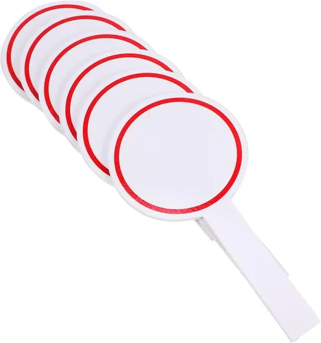 Miniatura 4 de MAGICLULU Paquete de 6 palas de mano de borrado en seco de 7.67 x 3.93 pulgadas, pizarras blancas de una sola cara para juzgar en el aula y uso