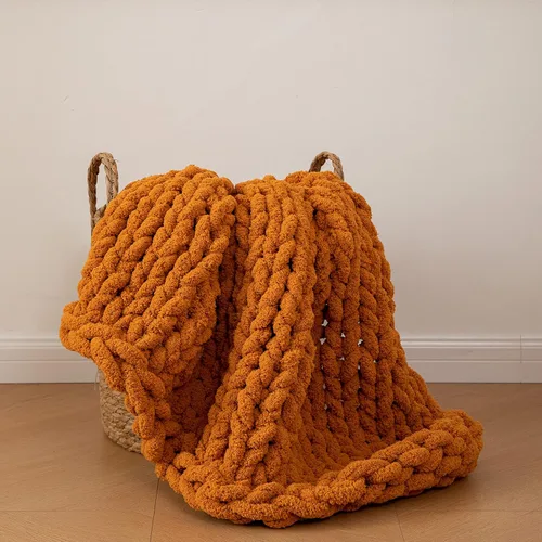 Miniatura 8 de Manta de punto de felpilla gruesa con 14 piezas con pompones, súper suave, acogedora y cálida, para sofá y cama, sofá suave, 50 x 60 pulgadas