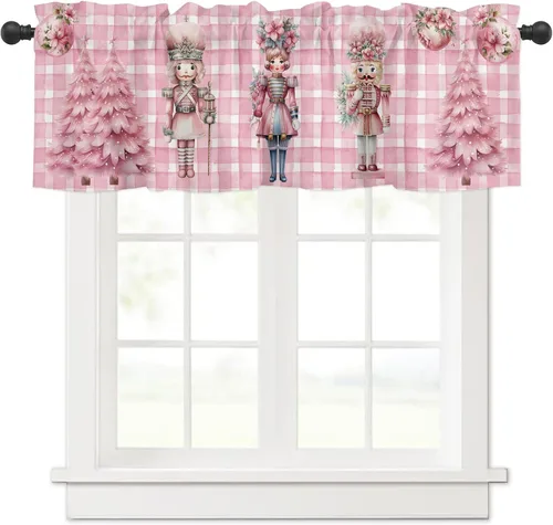 Miniatura 11 de Cenefa de ventana de Navidad para cocina, sala de estar, cortina de ventana temática de vaqueras para dormitorio, baño, cenefa de ventana Howdy