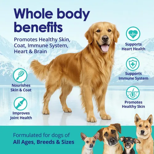 Miniatura 4 de Aceite de pescado líquido para perros con ácidos grasos Omega 3, 6 y 9, capturado en el medio silvestre de Islandia, suplemento para la piel