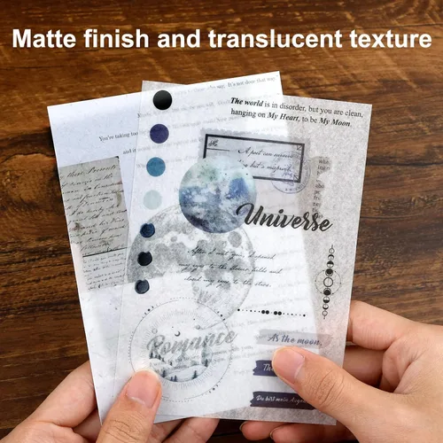 Miniatura 4 de Dizdkizd Calcomanías Washi con Temática Celestial para Journaling, Libro de Calcomanías de Efímera Vintage con 180 Calcomanías de Planetas y 20