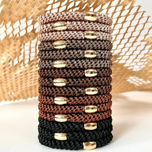 Miniatura 7 de Tanha 15 pulseras para el cabello, ligas para el cabello para mujeres y hombres, soportes para cola de caballo para cabello grueso, fuerte elástico