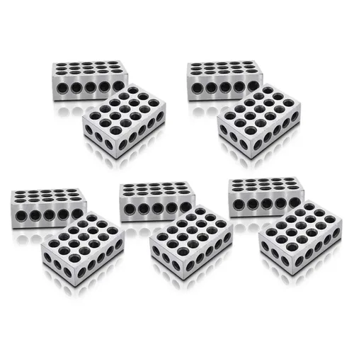 Miniatura 8 de findmall 1 x 2 x 3 Pulgadas Bloques Par Igualado Acero Endurecido 23 Agujeros Precisión 1 2 3 Bloque de Fresado para Mecanistas