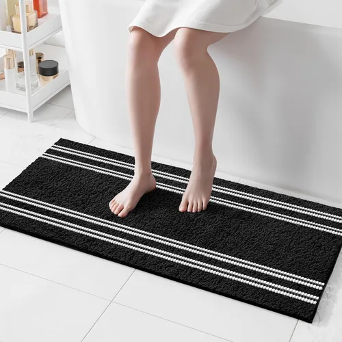 Miniatura 21 de Alfombras de baño antideslizantes, lavables, de 24 x 17 pulgadas, ultra suaves, súper absorbentes, para suelo de baño, alfombra de baño de chenilla