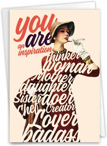 Miniatura 13 de NobleWorks - 1 Tarjeta divertida para todas las ocasiones para mujer - Tarjeta de notas de humor en blanco con sobre - All Hail the Queen C6677OCB