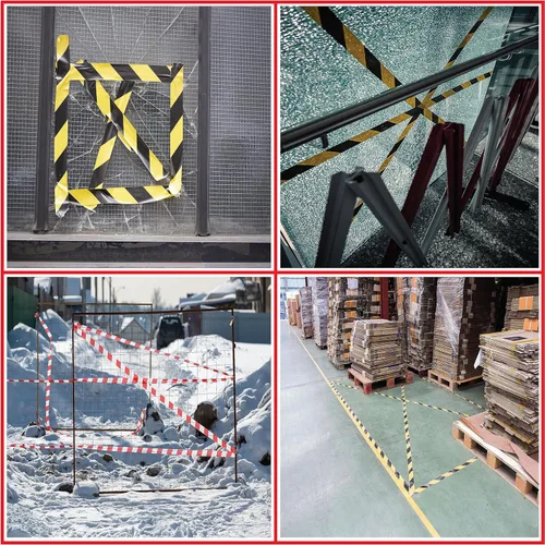Miniatura 7 de GGR Supplies SST-618C Cinta de seguridad adhesiva de franja de advertencia de peligro negra y amarilla: 2" de ancho x 18 yardas. Negro y amarillo