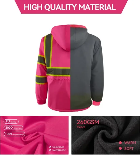 Miniatura 3 de Chaqueta de seguridad de alta visibilidad ANSI/ISEA Chaqueta reflectante estándar con bolsillo y cremallera