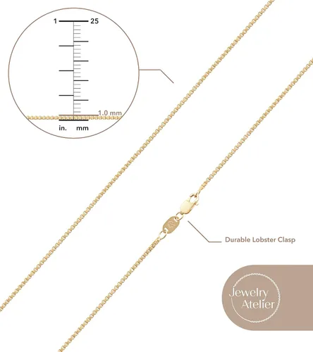 Miniatura 5 de Jewelry Atelier Colección de collares de cadena de oro Collar de cadena de oro amarillo macizo de 14 quilates con relleno de oro amarillo macizo