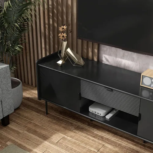 Miniatura 17 de Furniture of America Marcelline - Mueble moderno de TV de 60 pulgadas con estantes y cajón, centro de entretenimiento para televisión de 60 Negro