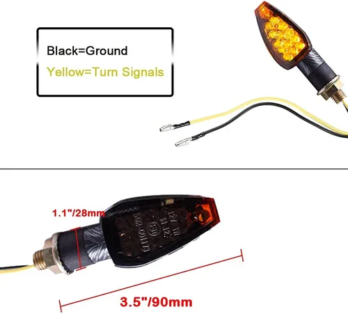 Miniatura 3 de DREAMIZER 4 unids universal motocicleta LED intermitentes luces intermitentes luces intermitentes luz ámbar compatible con Yamaha MT03 MT07 MT09
