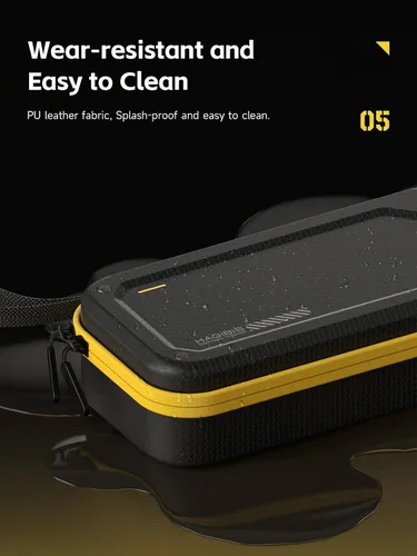 Miniatura 6 de Hagibis Organizador electrónico de viaje Bolsa de viaje EVA Hardshell PU bolsa de transporte portátil para mouse, cargador, cables, banco de Negro