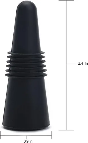 Miniatura 3 de OHMAXHO Tapones de vino (juego de 5), tapón de silicona para botella de vino y tapones para botellas de bebidas, color negro