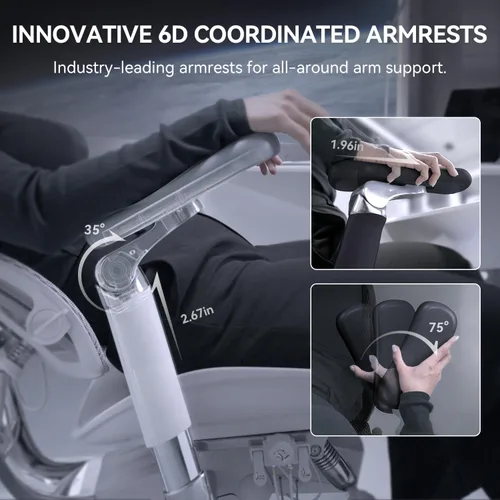 Miniatura 6 de SIHOO Doro S300 Silla Ergonómica de Oficina, Silla de Computadora, Silla Gaming con Soporte Lumbar Dinámico Doble, Reposabrazos Coordinados 6D