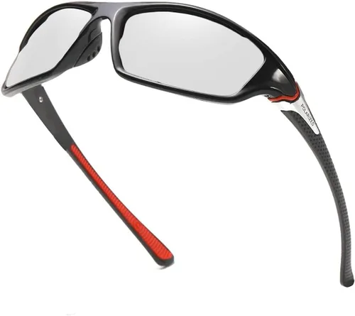Gafas de lectura fotocrómicas para ciclismo deportivo para hombre, lentes completas, gafas de sol presbípicas UV400-no bifocales negro rojo