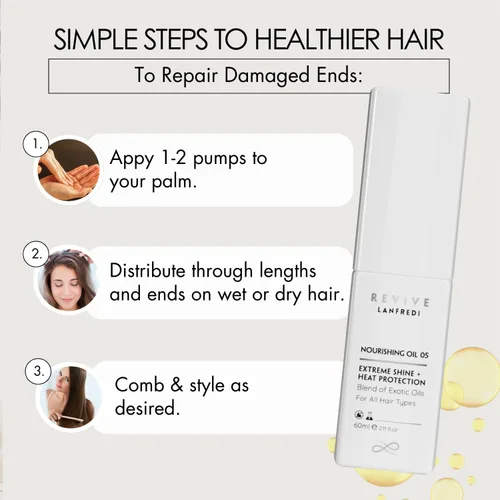 Miniatura 4 de Revive Aceite nutritivo para el cabello con protección contra el calor, aceite suavizante ligero sin enjuague para control del encrespamiento