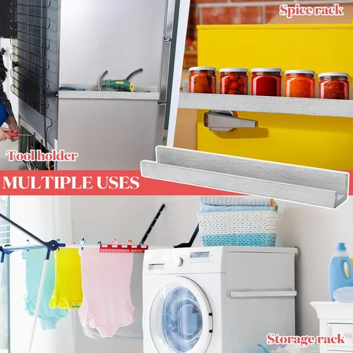 Miniatura 6 de Tanlade 2 estantes magnéticos para pizarra blanca, estantes magnéticos para aula, estantes flotantes para pared, refrigerador, dormitorio, baño