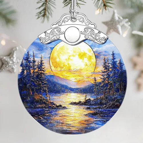 Miniatura 19 de Adorno de vitral, adorno de Navidad, adornos colgantes para decoración del hogar y adornos del árbol de Navidad, exquisita decoración navideña