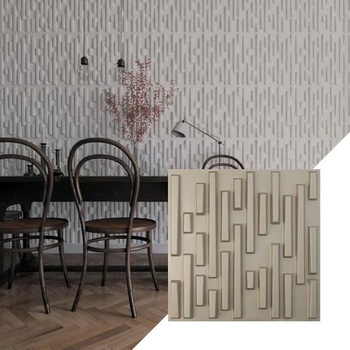 Miniatura 31 de Ekena Millwork 19 5/8 pulgadas de ancho x 19 5/8 pulgadas de alto, ladrillo escalonado EnduraWall decorativo 3D, cobre envejecido