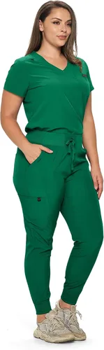 Miniatura 2 de Conjunto de ropa quirúrgica elástica para mujer en pantalones regulares y pequeños con parte superior para mujer
