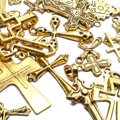 Miniatura 4 de Mixed Crosses Charms Pendants Jewelry Findings for Making Bracelet and Necklace Dorado