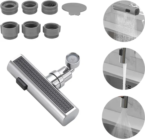 Miniatura 10 de Extensor de grifo de cascada de cocina, adaptador de grifo de cocina antisalpicaduras, giratorio universal de 360°, accesorios de repuesto de grifo