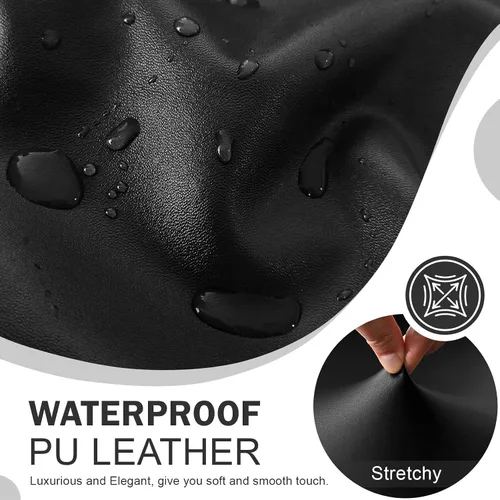 Miniatura 2 de Vctops - Funda elástica de 6 piezas para sofá biplaza reclinable, de cuero sintético impermeable, protector de muebles antideslizante con borde Negro