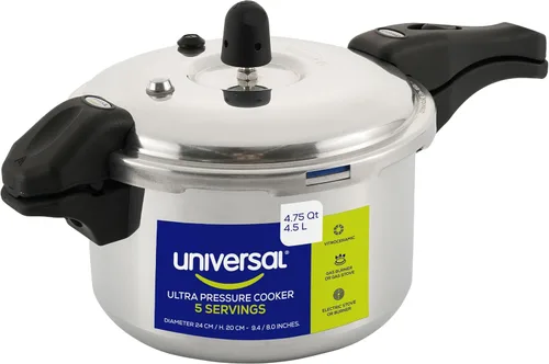 Universal Olla a presión para estufa, olla a presión de aluminio con 6 sistemas de seguridad, olla a presión pequeña para frijoles, carne, arroz y