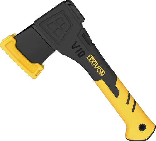 Miniatura 9 de LEXIVON V10 - Hacha de campamento de 10 pulgadas Agarre ergonómico TPR, mango compuesto de fibra de vidrio ligero Funda protectora de transporte
