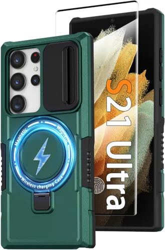 Miniatura 66 de Funda magnética para Samsung Galaxy Note 20 Ultra con soporte de anillo [con protector de pantalla] [Compatible con carga inalámbrica MagSafe] Funda