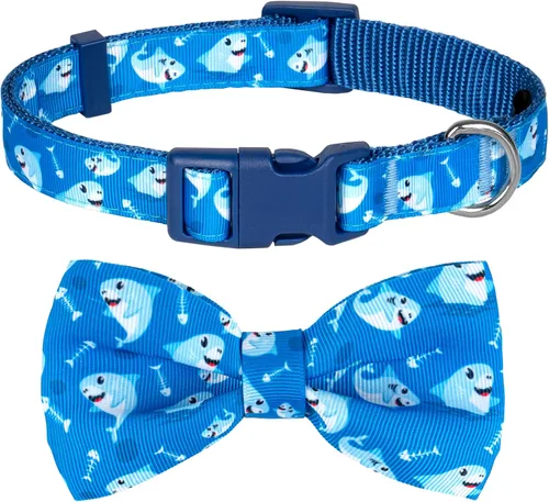 Miniatura 8 de azuza Collar de perro con pajarita, collar de perro suave y cómodo con lazo, patrones divertidos y color brillante para perros pequeños D#Fruta-Piña