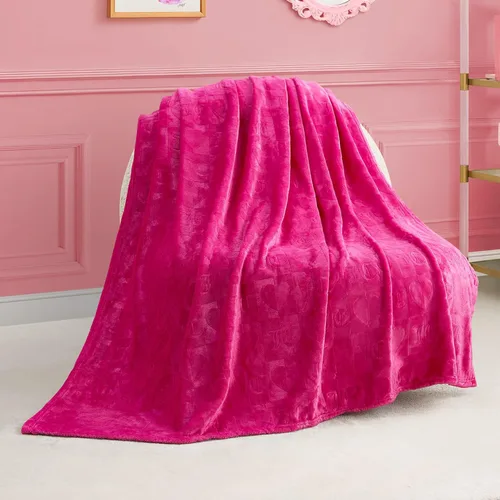 Miniatura 28 de Juicy Couture Berry Happy - Manta de felpa de 50 x 70 pulgadas, color rosa, mantas decorativas para sofás, mantas para sillas y camas