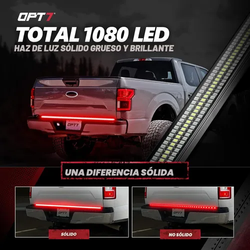 Miniatura 7 de OPT7 - Barra de luz LED Redline de triple fila para puerta trasera de 60", con señal direccional secuencial roja, marco rígido de aluminio