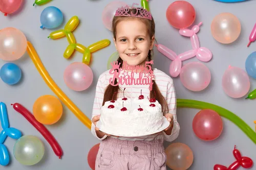 Miniatura 7 de Banda y Tiara de Cumpleaños de 5 Años con Vela, Banda de Cumpleaños de "Es Mi Cumpleaños" con Corona de Diamantes de Imitación y Globo para Niñas
