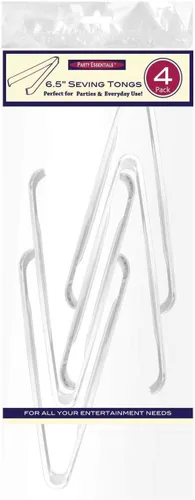 Miniatura 3 de Party Essentials Pinzas de plástico para servir de 6.5 pulgadas, 4 unidades, transparentes