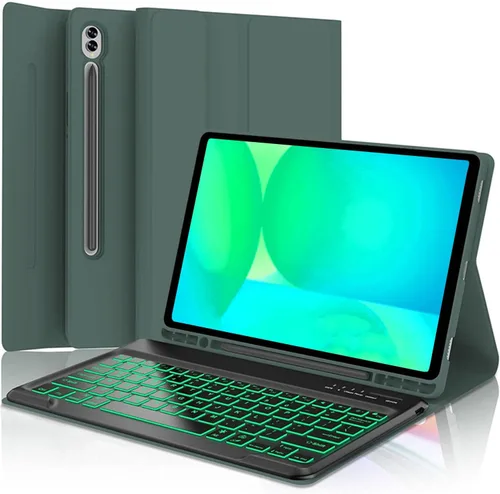 Miniatura 11 de Funda con teclado para Samsung Galaxy Tab A11 Plus / A9 Plus de 11 pulgadas, con retroiluminación Bluetooth A9+ con soporte para bolígrafo S