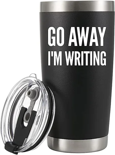 Panvola Go Away, I'm Writing - Vaso aislado al vacío para escritor, regalo sarcástico, divertido, escritor, novelista, poeta, guionista, periodista,