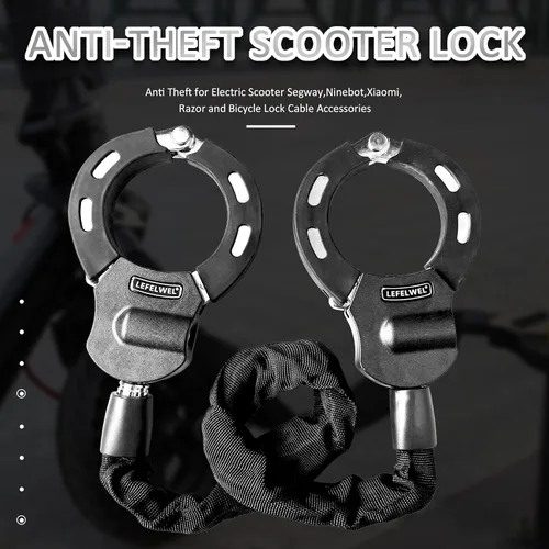Miniatura 8 de Cerraduras de Scooter Eléctrico Antirrobo, Cerradura de Cadena de Bicicleta con Bolsa, Mejor Cerradura para Accesorios de Scooter Eléctrico Xiaomi
