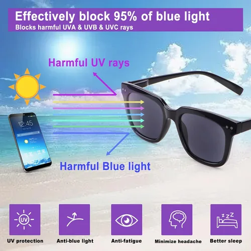 Miniatura 5 de Paquete de 6 lentes de lectura de moda para mujeres y hombres, bloqueo de luz azul, lectores cuadrados de gran tamaño con bisagra de resorte 2