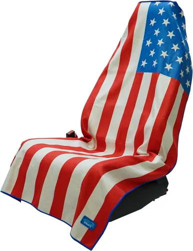 Sprints Toalla atlética para correr, tamaño completo, funda de asiento de automóvil, microfibra de rendimiento (bandera estadounidense)