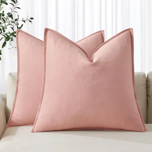 Miniatura 58 de MIULEE - Juego de 2 fundas de almohada decorativas de lino, estilo bohemio, rústico, neutral, para sofá, cama, 16 x 16 pulgadas, color marrón
