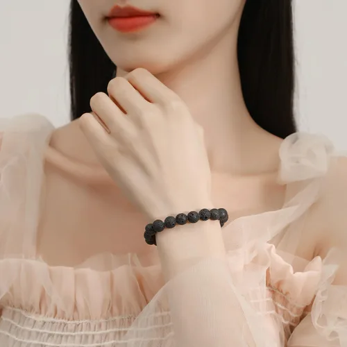 Miniatura 4 de MAIBAOTA Pulseras de cristal curativo para mujer, pulseras de cuentas de piedra natural de 0.315 in, pulsera elástica de piedras preciosas redondas