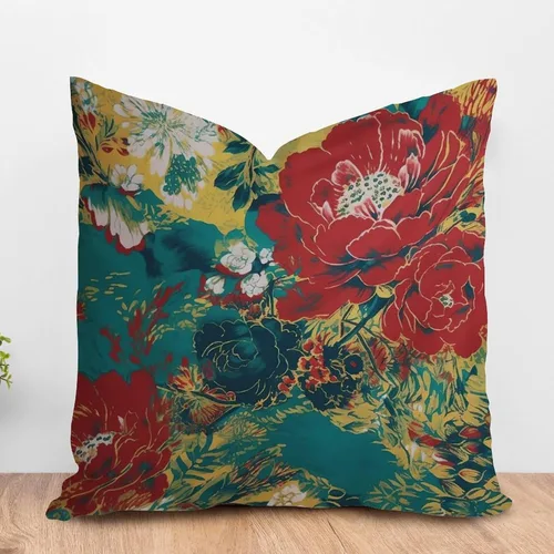 Miniatura 12 de ArogGeld Funda de almohada blanca con flores chinoiserie, funda de almohada para sofá, diseño floral verde y blanco, funda de almohada de lino A-12