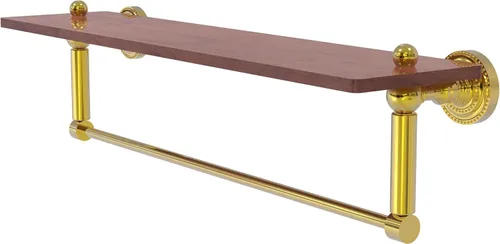 Miniatura 12 de Allied Brass DT-1TB-16-IRW Dottingham Collection - Toallero integrado de madera IPE de 16 pulgadas, color bronce antiguo