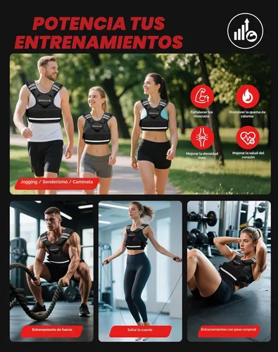 Miniatura 6 de BAGAIL Chaleco con peso ajustable para mujeres y hombres, 4-10 libras, 12-18 libras, 20-32 libras, chaleco de peso para entrenamientos en casa con 6
