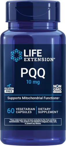 Life Extension PQQ Caps - Pirroloquinolina Quinona, 10 mg - Promueve el crecimiento de nuevas mitocondrias, ATP, apoyo energético - Sin gluten, sin