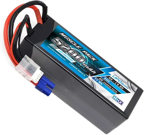 Miniatura 3 de NHX Muscle Pack 4S 14.8V 5200mAh 50C Estuche Duro Lipo Batería con Conector EC3