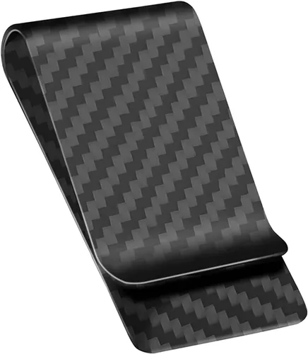 Miniatura 12 de CL CARBONLIFE Billetera de fibra de carbono con clip para dinero en efectivo y tarjeta de crédito, clip minimalista súper delgado y ligero