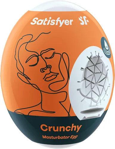 Satisfyer Masturbator Egg - Stroker para masturbación masculina, manga de placer portátil, súper elástica, no requiere lubricante, desechable, de un